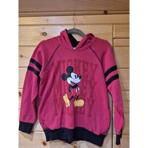 Vintage Red Mickey Mouse Youth Hoodie size 9/10 Disney Sweatshirt